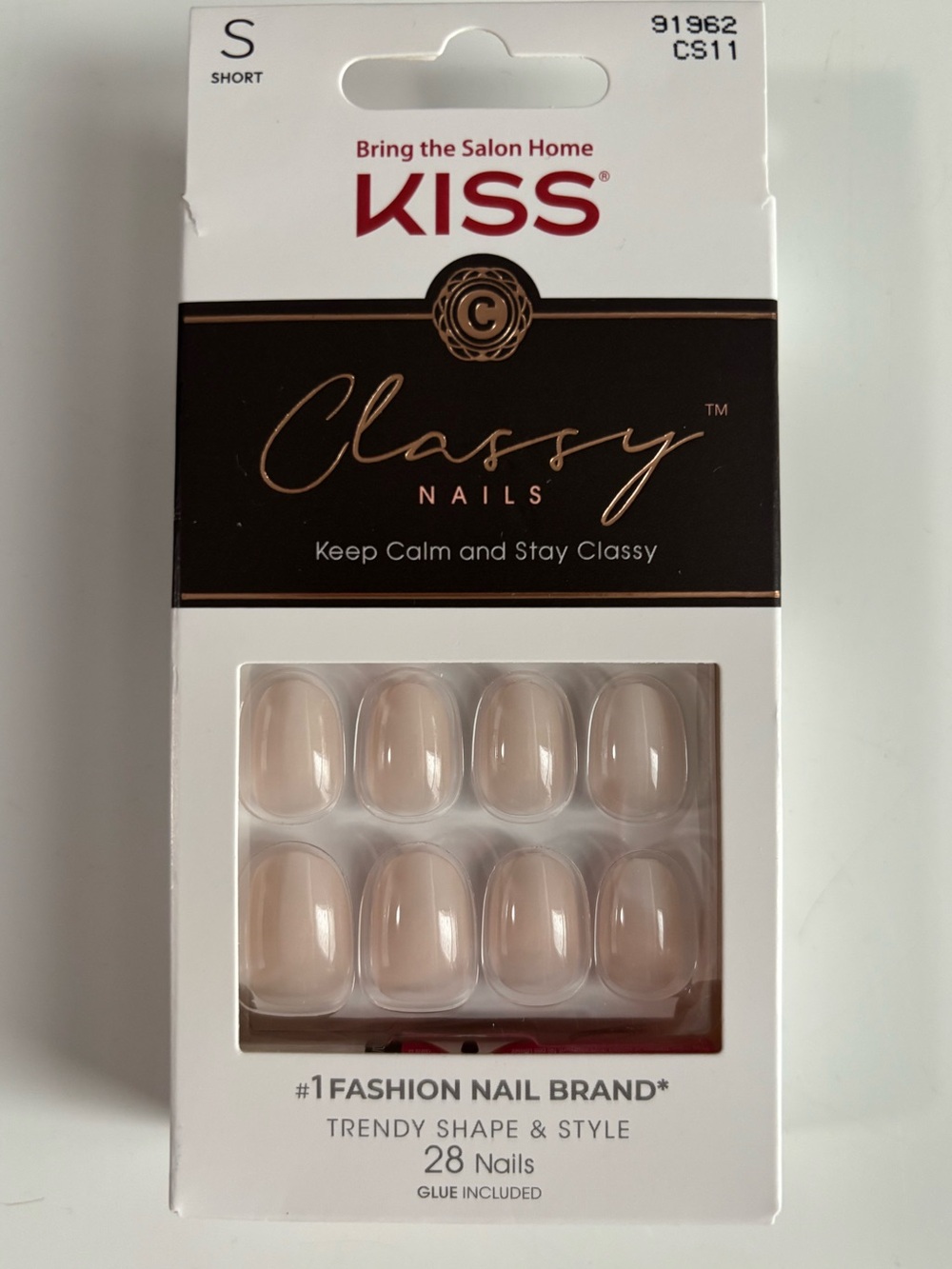 NEW KISS Classy Nails Short Nude Press-On Nails